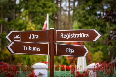 Virzienu norādes uz jūru, SIVA reģistratūru, Rīgu un Tukumu