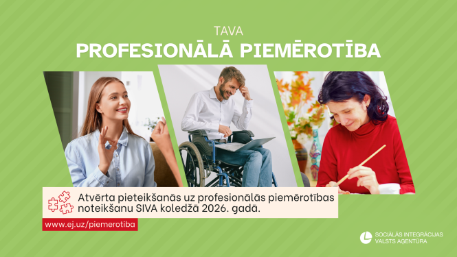 Aicinājums pieteikties SIVA profesionālās piemērotības noteikšanai 2026. gadā