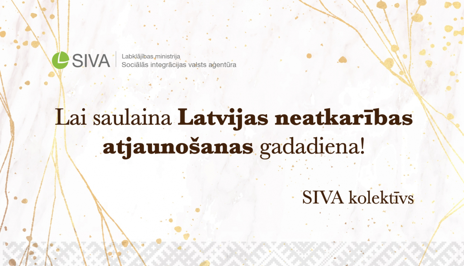 Apsveikums: Lai saulaina Latvijas neatkarības atjaunošanas gadadiena!