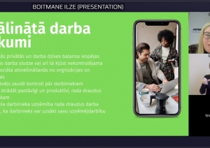 Ekrānšāviņš, kurā redzams slaids "Attālinātā darba trūkumi".