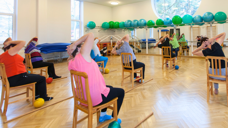 SIVA fizioterapijas grupu nodarbība