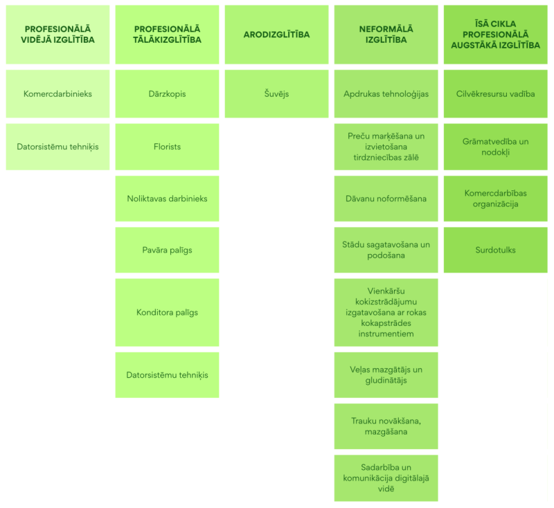 SIVA koledžas izglītības programmas
