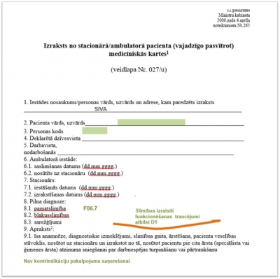 izraksta paraugs