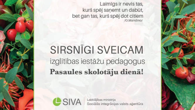 Sveiciens pedagogiem svētkos