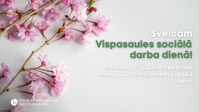 vizuāls apsveikums Vispasaules sociālā darba dienā