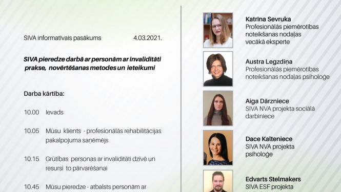 SIVA rīkotā informatīvā semināra NVA karjeras konsultantiem darba kārtība