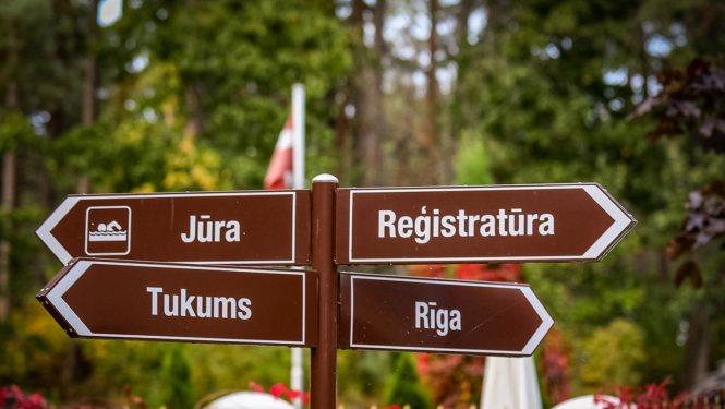 Virzienu norades uz juru, SIVA registraturu, Tukumu un R''igu