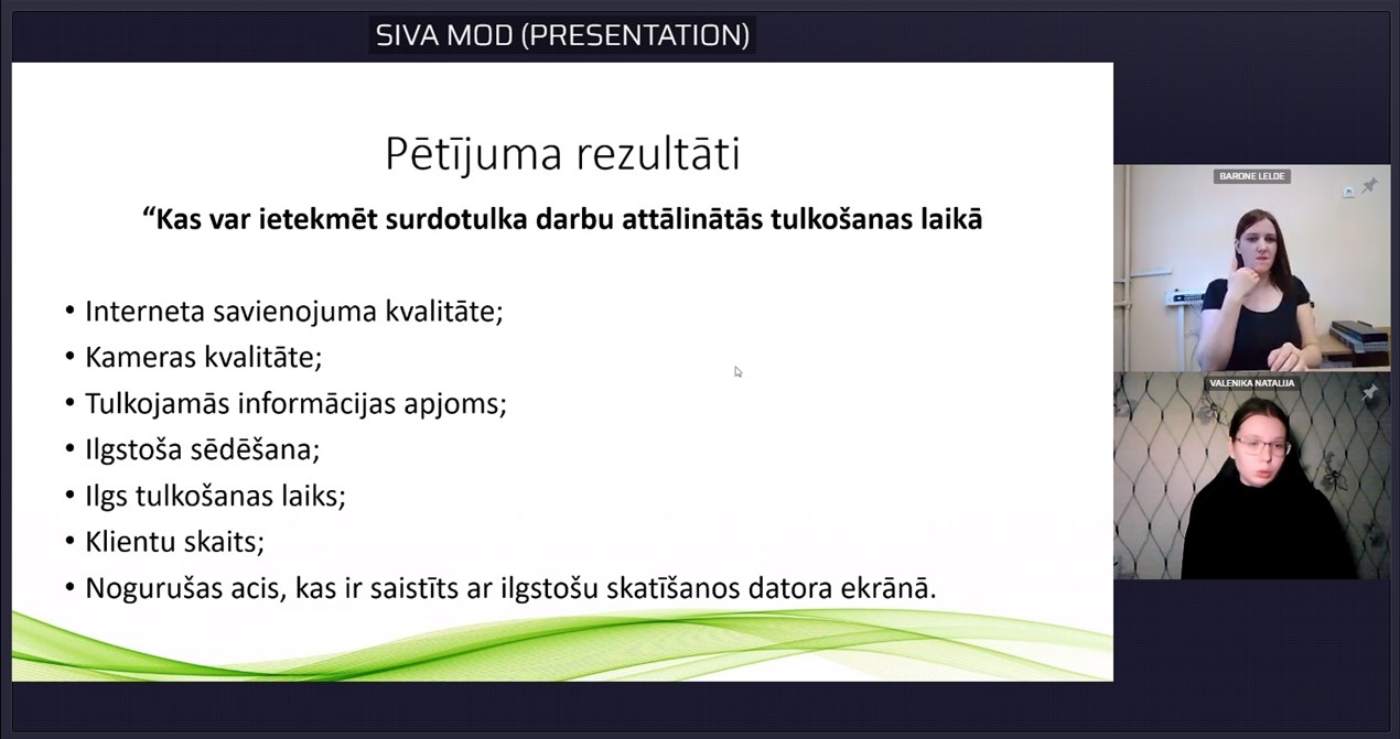 Ekrānšāviņš, kurā redzams slaids "Pētījuma rezultāti".