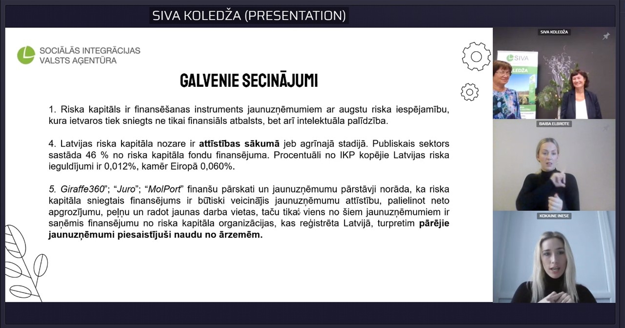 Ekrānšāviņš, kurā redzams slaids "Galvenie secinājumi".