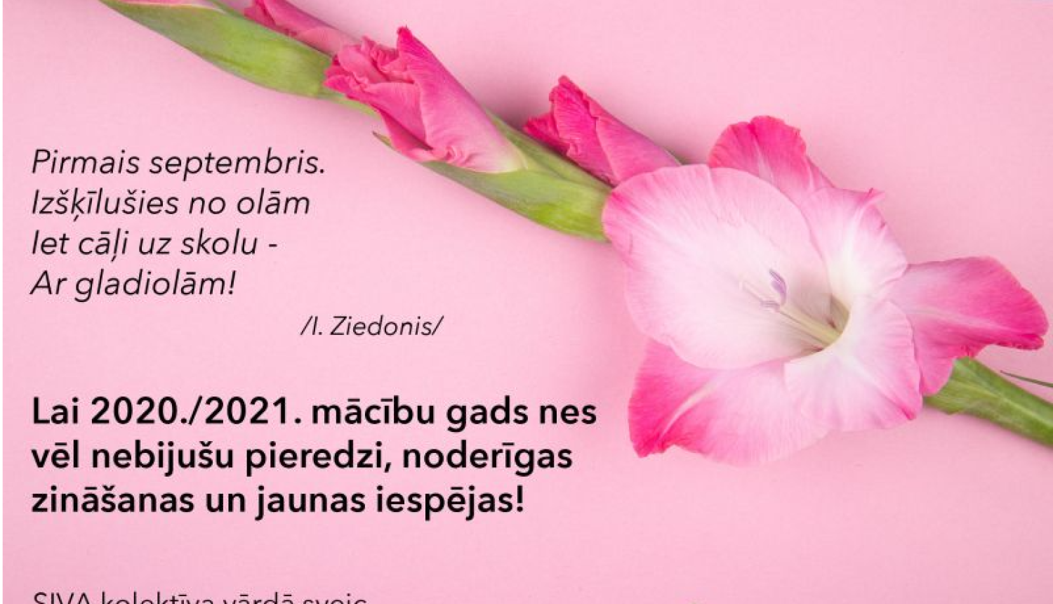 Lai 2020./2021.mācību gads nes vēl nebijušu pieredzi, noderīgas zināšanas un jaunas iespējas!