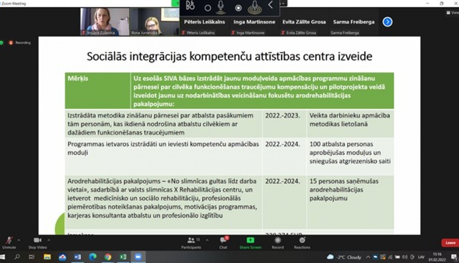 Ekrānšāviņš, kurā redzams viens no Konsultatīvās padomes sēdes laikā rādītās prezentācijas slaidiem