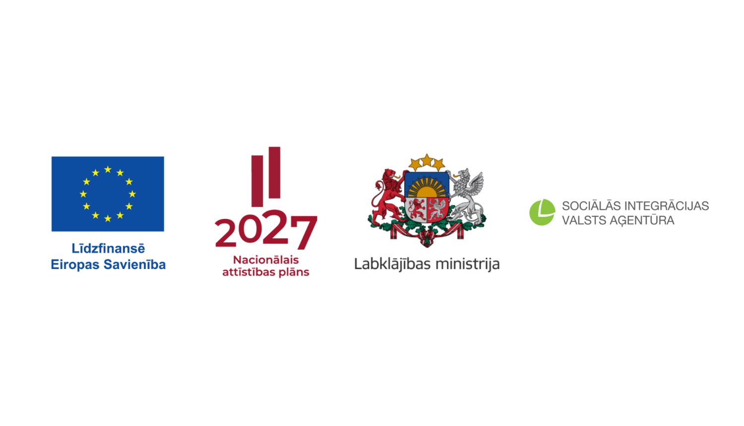 Līdzfinansē Eiropas Savienība, Nacionālais attīstības plāns, Labklājības ministrija, Sociālās integrācijas valsts aģentūra