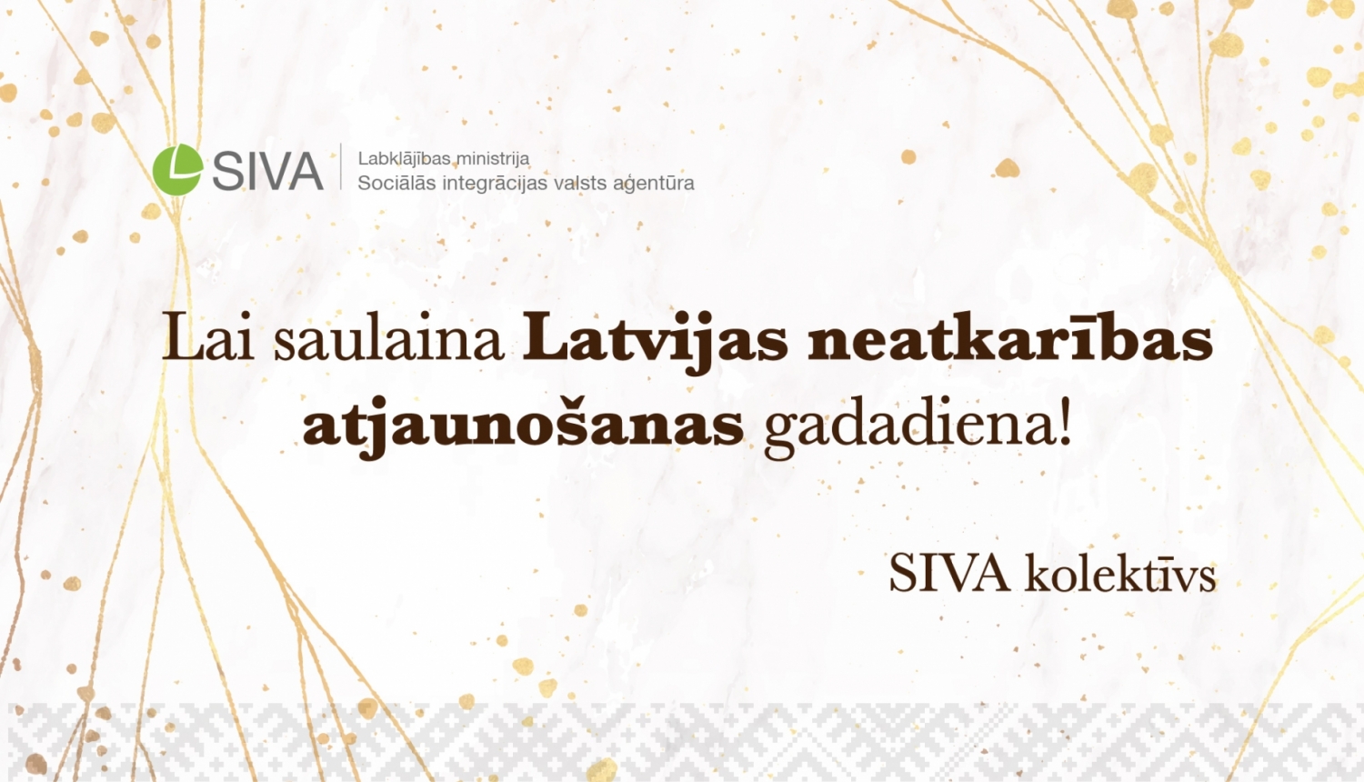 Apsveikums: Lai saulaina Latvijas neatkarības atjaunošanas gadadiena!